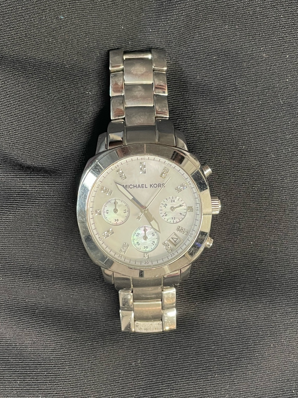Michael Kors Silver-Tone Chronograph Bracelet Watch